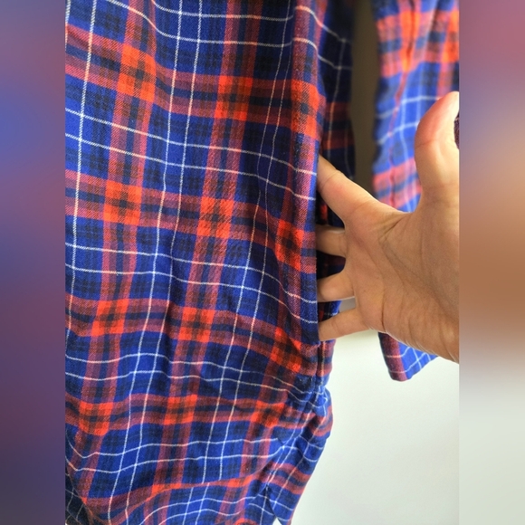 J.Crew,  Flannel Shirt Dress with Pockets, Red/Blue Plaid, Size XS - Picture 4 of 7